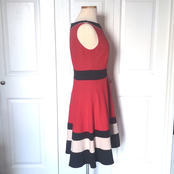 Red, Black and Cream A-line Dress by Coast (US size 8) - Picture 2 of 7